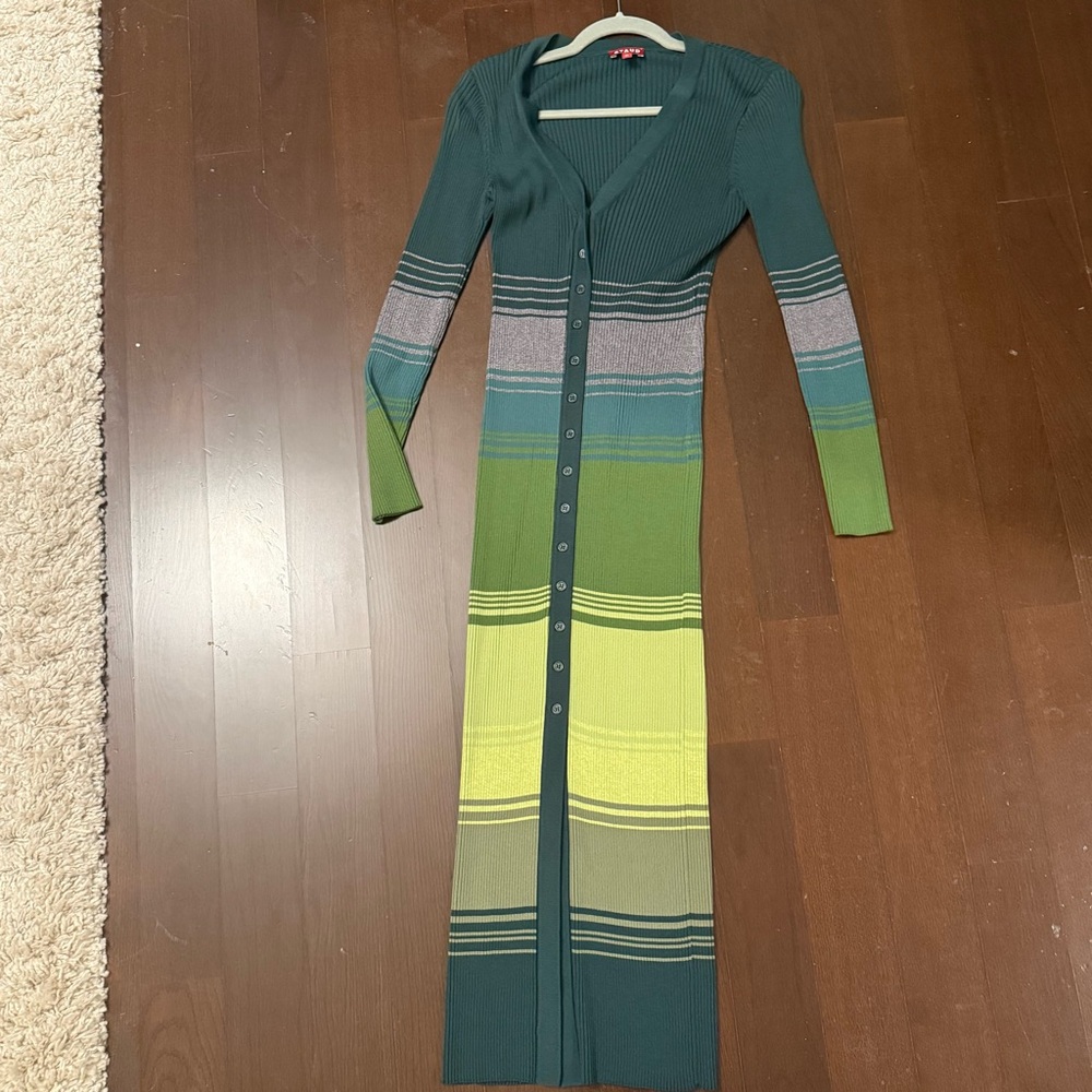 STAUD
Shoko striped ribbed-knit midi dress